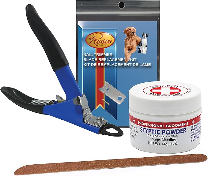 Resco Original Deluxe Dog Nail Clippers - Professional USA-Made Guillotine Trimmer - Heavy Duty Steel - Small/Medium Kit