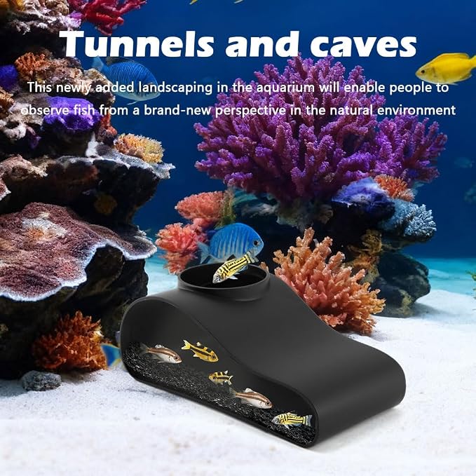 Aquarium Underground Tunnel Cave Fish & Shrimp Under Gravel Tunnel Aquarium Cave Hideout Shrimp and Fish Hiding Caves Shrimps Hideout(Size:Single Hole)
