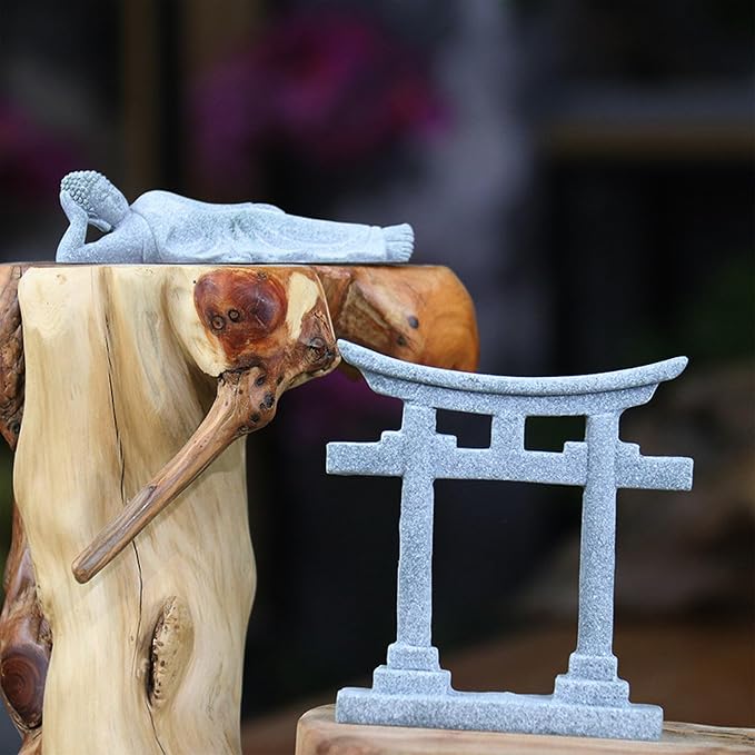 Fish Tanks Decoration Aquariums Japanese Torii Gate Ornament Garden Landscape Hideouts Cave House Dollhouse Accessories, 7.1x2.3x8.3cm