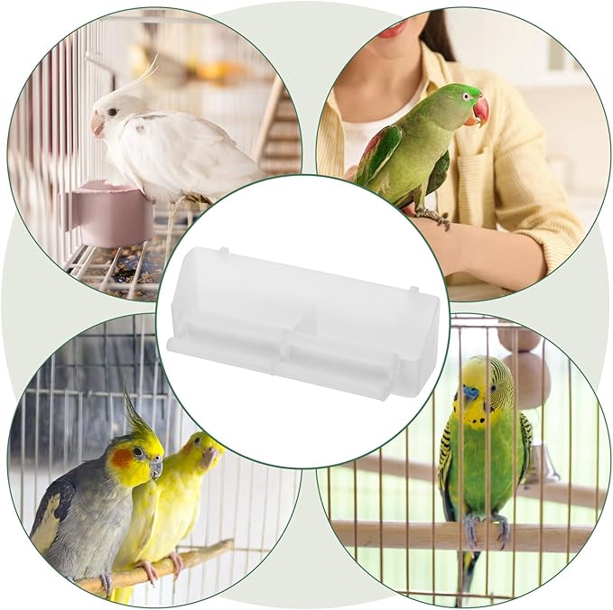 FRCOLOR Automatic Hanging Bird Feeder 2pcs Anti-Splash Parrot Food Tray Garden Seed Dispenser Outdoor Bird Feeding Supplies