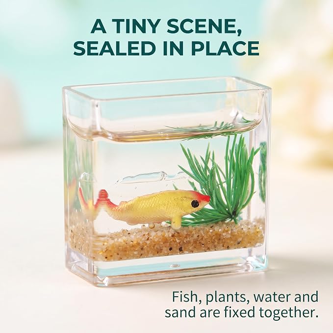 2Pcs 1/12 Scale Accessories Dollhouses Fish Tank，1: 12 Scale Miniature Fish Bowl Miniature Dollhouse Accessories for Garden Scene Decor Desktop Ornaments，Dollhouses Accessories，Dollhouse Décor