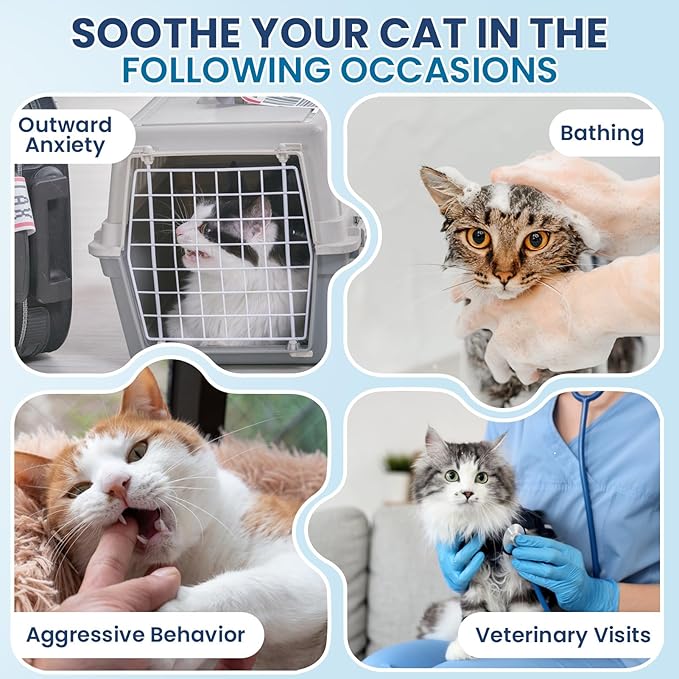 Cat Calming Treats, 200 Calm Soft Chews to Soothe Stressed Cats Anxiety Relief Reduce Stress & Promote Relaxation Immune Support Chicken Flavored