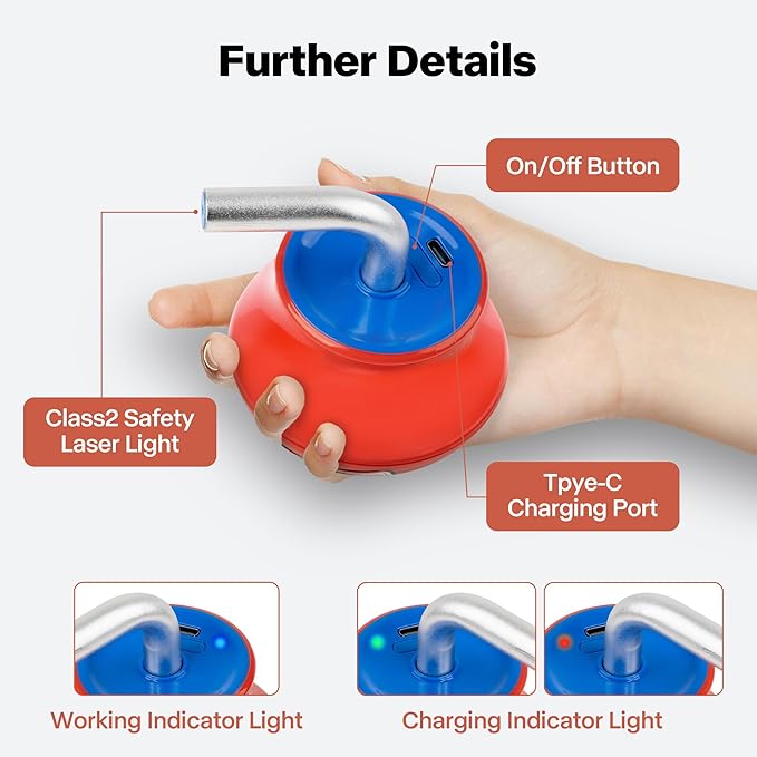 Pet Prime Cat Laser Pointer Toy for Indoor Cats Automatic 360° Random Rotation Cat Laser Toy Rechargeable Interactive Cat Toy for Bored Indoor