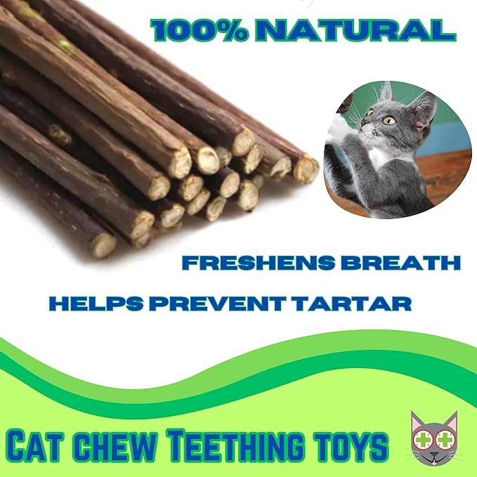 Smokey's Stash 10 Catnip Alternative for Cats Matatabi Silvervine Sticks for Clean Teeth Potent chew Toy