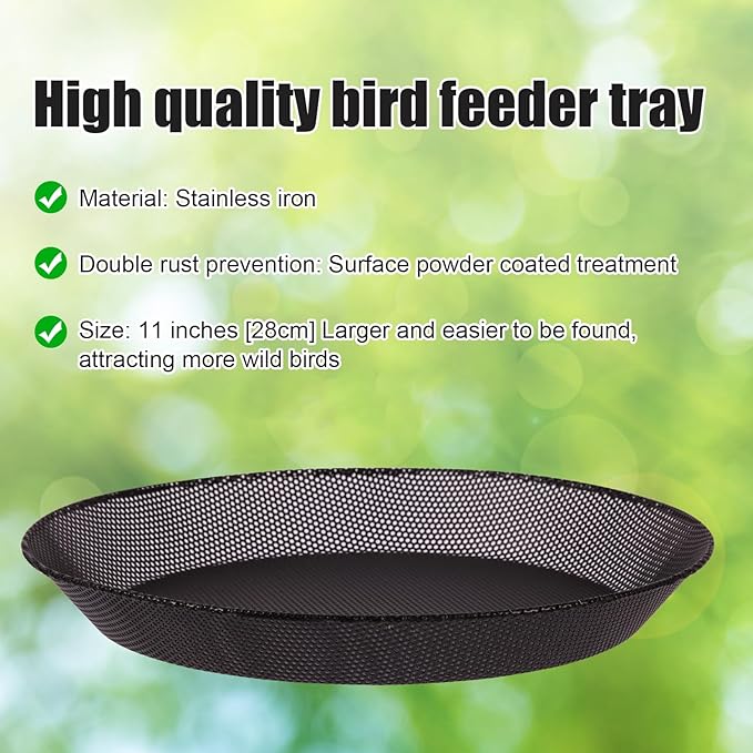 HRAYLTOP Deck Mounted Bird Feeder Bowl with 1.8 inch Thick Iron Clamp - Detachable Outdoor Decor for Garden Backyard Patio and Deck - Perfect for Attracting Birds