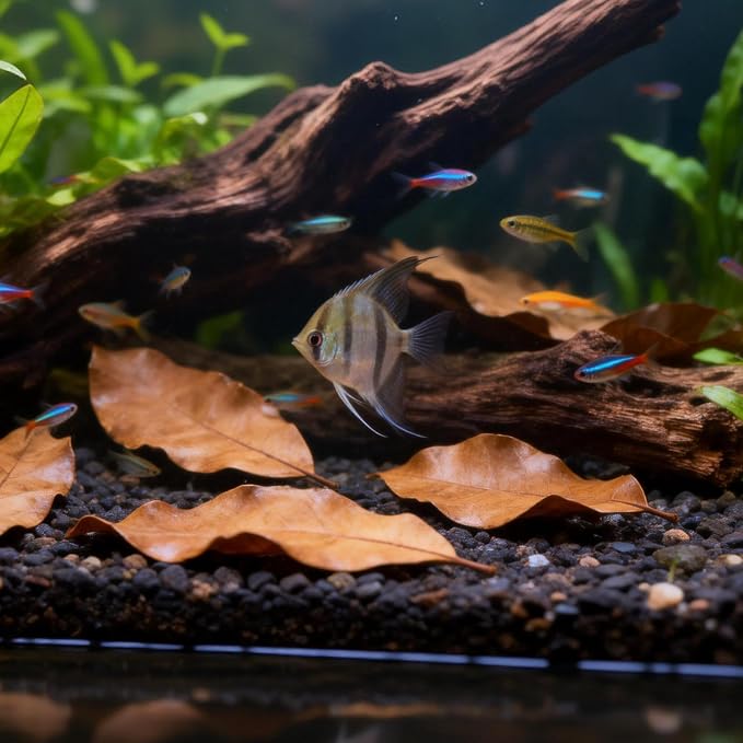100Pcs Indian Almond Leaves Longan Leaves Aquarium Decor Water Conditioner | Sealed Package,for Betta Fish Shrimp Goldfish Guppy,Betta Fish Tank Decor,Balance PH,Natural Tannins,Axolotl Tank Accessories