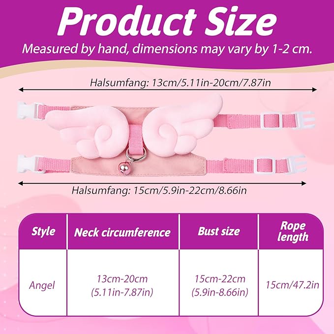 Ferret Harness and Leash Set Small Animals Vest Harness Guinea Pig Clothes with Safe Bell Soft Mesh HarnessLeash Vest for Baby Rabbit Ferret Guinea Pig Teacup Chihuahua Mouse Hamster