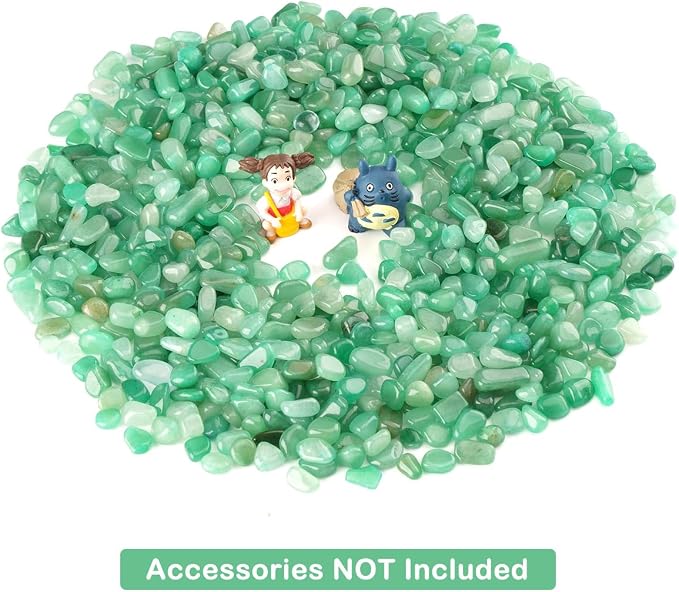 WAYBER Natural Crushed Green Aventurine Quartz Decorative Stones, 1 Pound | Toxin-free, Colorfast, Great for Reiki Healing, DIY Crafts, Vase Filler, Aquarium Landscaping & Planter Décor