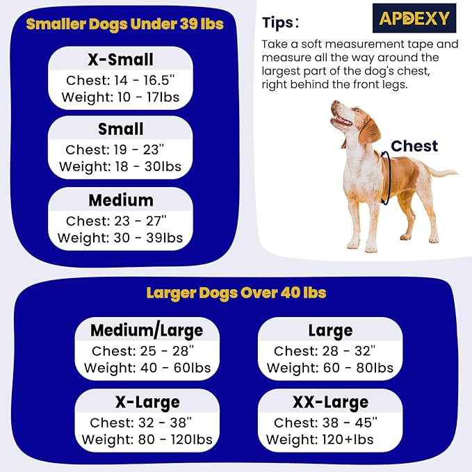 No Pull Dog Harness Freedom Walking, Easy Walk with Front and Back Stainless D-Rings, Sewn-in Instructions Tags for Easy Use, for Medium/Large Dogs Weight 40-60 lbs (Blue, Med/Large)