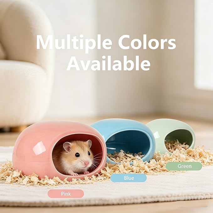2-Pack Small Animal Backpack Carrier & Ceramic Hamster Hideout for Cooling Summer, Hamster House and Habitat Cool Bed for Other Similar-Size Small Pet Gerbil Rat Chinchilla