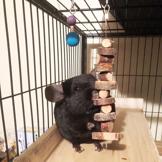 Bunny Chew Toys Natural Apple Wood Small Animal Chew Toys for Rabbits Chinchilla Hamsters Guinea Pigs Gerbils (Pack 1)