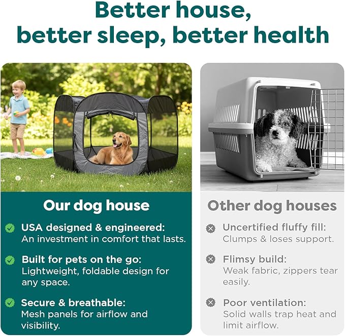 FurHaven Portable Pet Playpen for Dogs & Cats, Extra Large Indoor Kitten Playpen with Mesh Sides, Foldable Dog Playpen for Small Dogs, Pop Up Travel Dog Pen, X-Large, Gray Pebbles