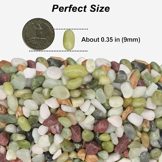 Landscaping Pebbles, River Rocks, Decorative Garden Stones | Garden Gravel Filler For Home Decoration, Flower Bed, Fish Tank, Plants, Indoor And Outdoor Landscaping