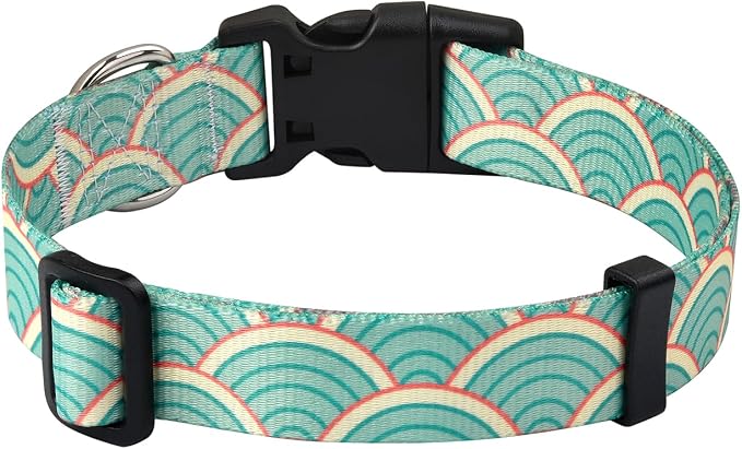 MarukoPet Dog Collar, Adjustable for Small Medium Large Dogs Puppy, Cute Design with Bohemia Floral Tribal Geometric Patterns Boys Girls Dog Collar(Sector-M)