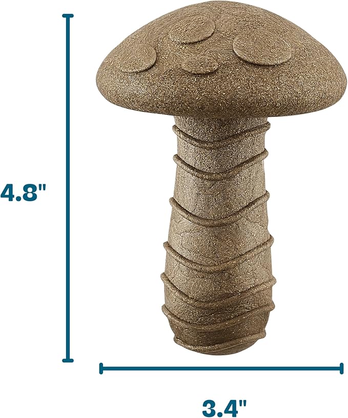 Pupstages Dogwood Mushroom Durable Dog Chew Toy, Peanut Butter Scent, Medium