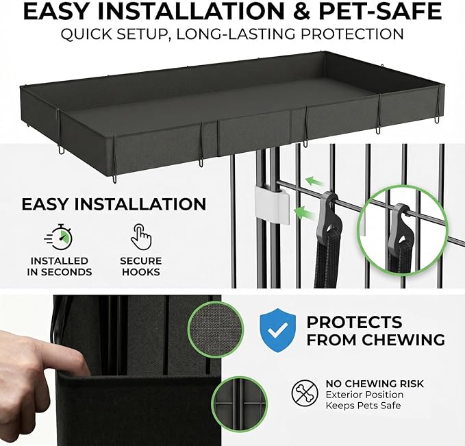 Guinea Pig Cage Liner, Open Door Waterproof Liner for C&C Rabbit Cage, Easy to Install, Tarp Bottom Waterproof, Not Include Cage (24" X 48")