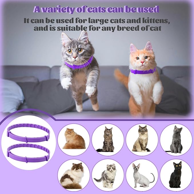 4 Pack Calming Collar for Cats & Kittens - Cat Pheromone Collars for Anxiety Relief for Peeing,Meowing,Fighting,Scratching