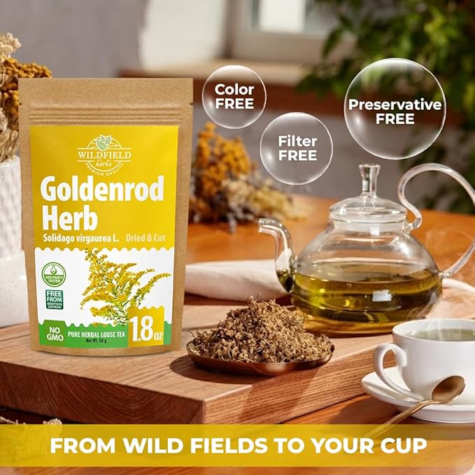 1.8 oz. Goldenrod Tea Herb Golden Root (Solidago Virgaurea L.) - 50g Dried Golden Rod Herbs Herbal Tea