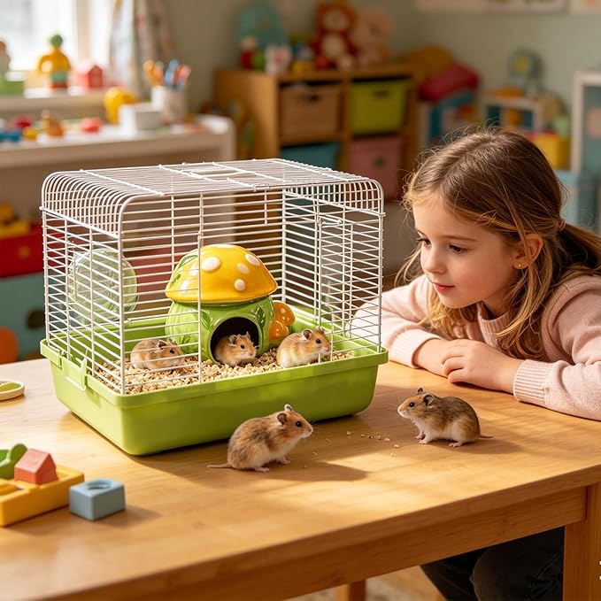 Hamster Hut - 12cm Small Animal Ceramic Hideout Cooling Porcelain Durable Critter Cabin | Burrow Sanctuary for Mice Gerbils Pet Ferret Chinc