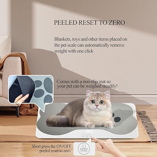 Digital Pet Scale Measuring Range 0.45lbs-220lbs Digital Pet Scale for Small-Medium Dogs/Large Cat Dog Scale is not Suitable for Large Dogs (White)