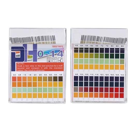 pH Test Strips 0-14, Lanboon 0.5 High Accuracy 100 Litmus Paper pH Strips for Testing Urine, Saliva, Aquariums, Pools, Drinking Water, Wine, Liquid Food, Get Acid-Alkaline Balance Results in Seconds