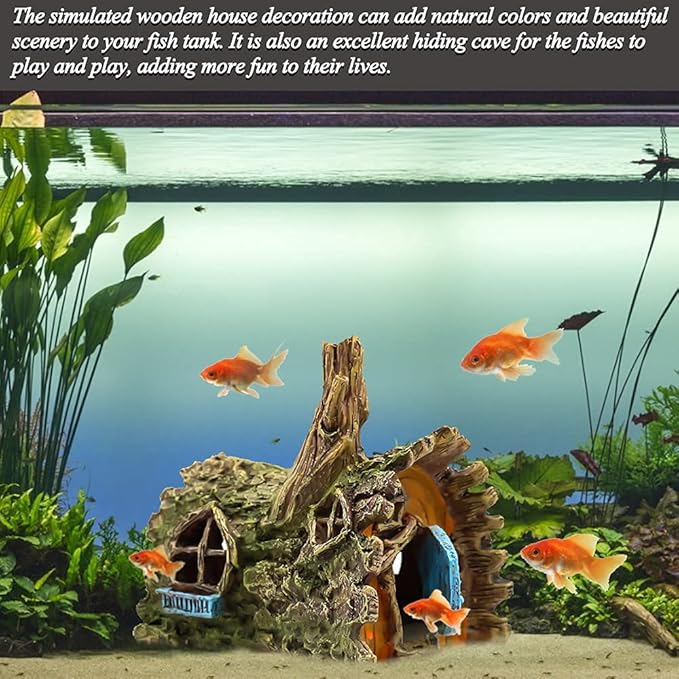 fazhongfa Fish Tank Decorations Betta House Hide Cave Aquarium Ornament Small and Medium Fish Accessories Fish Resin Toys Hideouts Aquarium Backgrounds