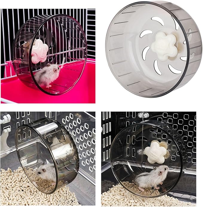 Hamster Wheel Running Toys, Hamster Flying Saucer Silent Running Exercise Wheel for Real Hamsters 15 Cm Attachment to Wired Cage Syrian Wheels Clip On Cable Heeled Large Little