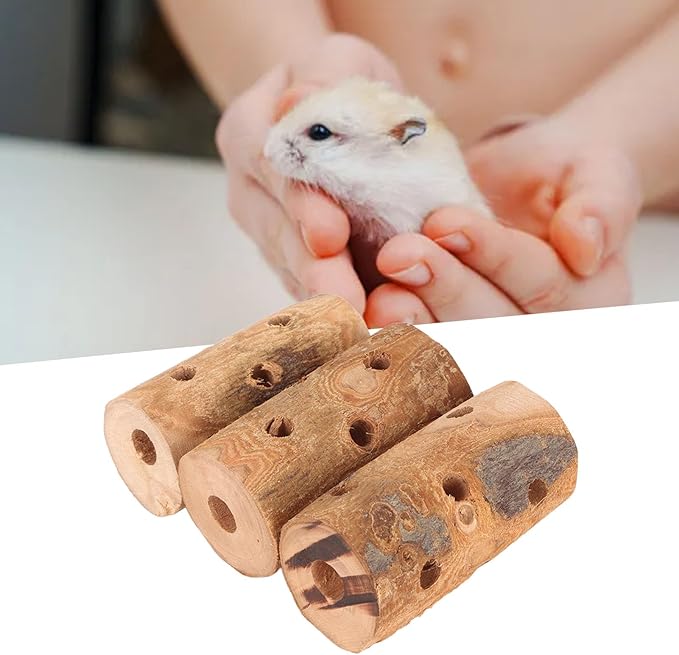 Apple Wood Small Animals Chew Sticks, Naturally Apple Sticks, Guinea Pig & Rabbit Chew, 3 Pack Teething Toys for Rabbits, Guinea Pigs, Hamsters with Bark