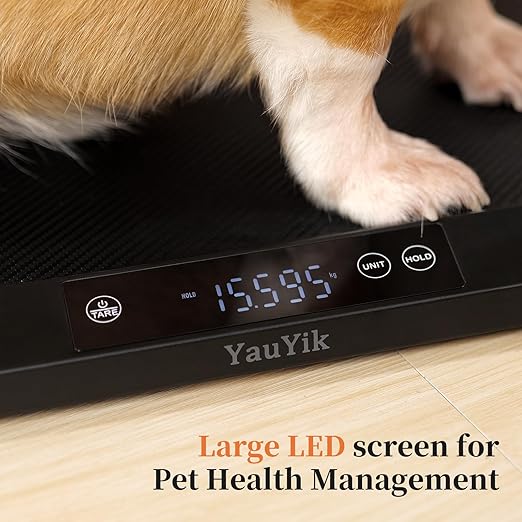 YauYik Digital Pet Scale for Accurate Weighing - Baby Scales,Ideal for Small Pets, Puppies, Kittens and Cats with Non-Slip Mat - LED Display with Hold Function, Measures Up to 40kg（Batteries Included）