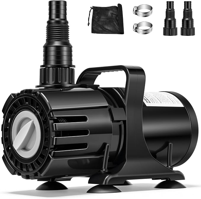 VIVOHOME 100W Pond Pump, 700-1800GPH Adjustable Flow Submersible Water Pump | Stepless Flow Control, 14ft Max Lift, 180° Seamless Adjustable Nozzle, Barrier Pump Bag, 20ft Power Cord