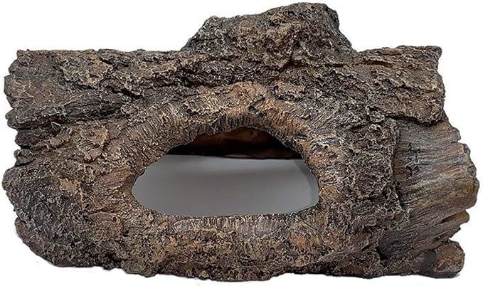 Tfwadmx Aquarium Decoration Cave Resin Hollow Tree Trunk Log Terrarium Ornament Fish Tank Hideout for Betta Cichlid Shrimp Small Reptile Gecko