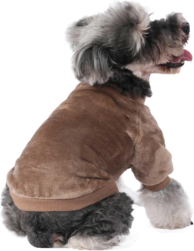 FabriCastle Small Dog Sweaters, 3-Pack Dog Clothes for Small Dogs Boy & Cats, Soft and Warm Pet Coats XXS - XXL, Winter Pet Jackets, Doggy Apparel Costumes Outfits (Camel,Khaki,Olive, XX-Large)
