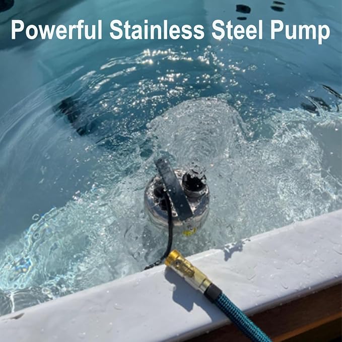Submersible Sump Pump Stainless Steel Water Pump 1HP 3700GPH | Swimming Pool Tub Basement Garden Ponds Draining Water Transfer Water Electric Portable Utility Pump Low Water Level