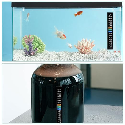 Stick On Thermometer Strip, Digital Aquarium Thermometer Sticker for Brewing, Fish Tank,Kombucha or Fermenting 39-97℉（4-36℃） Adhesive Strip Thermometer (10)
