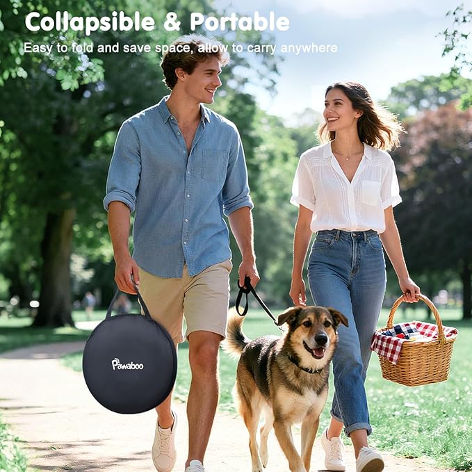 Dog Playpen, Portable Pet Cat PlayPen, 600D Oxford Dog Kennel Tent Crate, Waterproof&Breathable, Indoor Outdoor Travel Camping for Medium/Large Breed with Carrying Case+Bowl(L), Black Camouflage