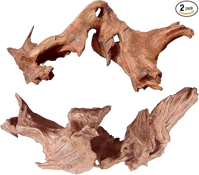 Jorewood Natural Large Aquarium Driftwood for Fish Tanks & Reptile Terrariums – Safe Fish Tank Decorations, Unique Twisted Branches 2-Piece 14-18 Inch Low Tannin, Easy to Sink