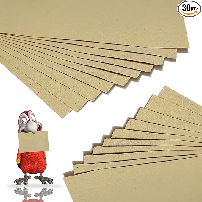 30pcs Gravel Liner Paper for Bird Cage, 11 x 17 inch Birdcage Liner Bedding Calcium Paper Special for Bird Cage in Sea Sand Pick Your Size (30)