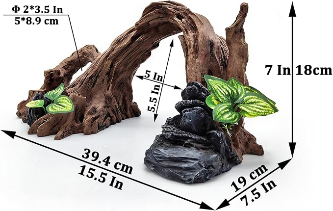 Large Fish Tank, Sunken Wood Decoration, Aquarium Accessories, Artificial Driftwood Landscape Center Ornaments, Suitable for Decorating Fighting Fish, Shrimp, Goldfish, and Reptiles