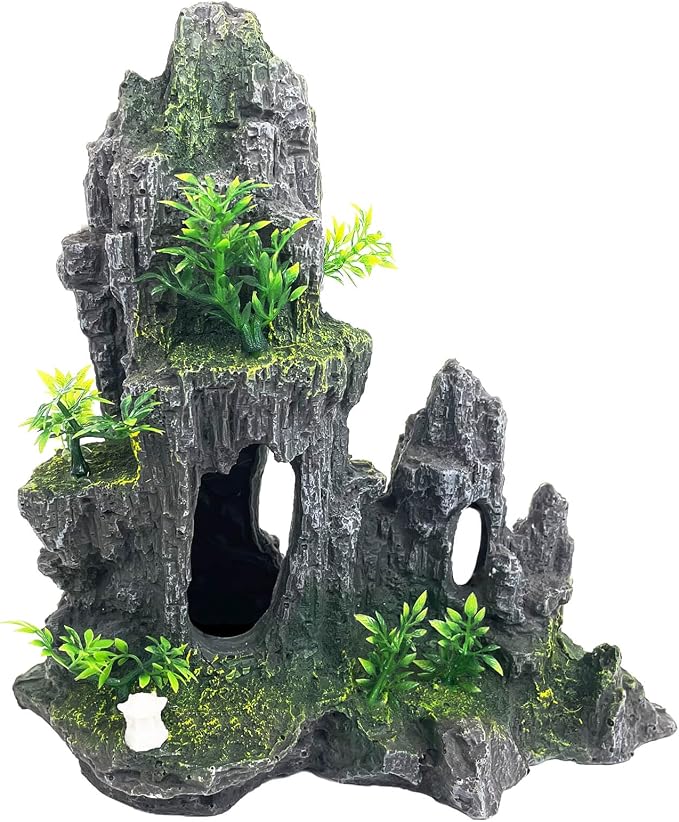 Extra Large Aquarium Decorations Large Fish Tank Rocks Hideout | xxl Aquarium Mountain View Stone plants Ornaments Thematic Ornament Aquarium Decor Tree House Cave Fish Tank Decoration