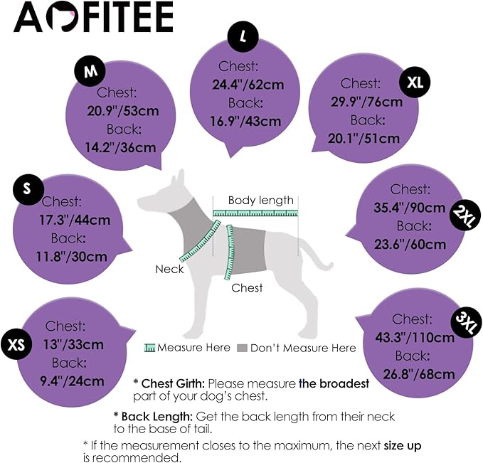 AOFITEE Dog Coat, Warm Dog Winter Coat, Reflective Cold Weather Dogs Puffer Jacket with Harness Built in, Waterproof Pet Fleece Vest Snowsuit for Small Medium Large Dogs, Purple L