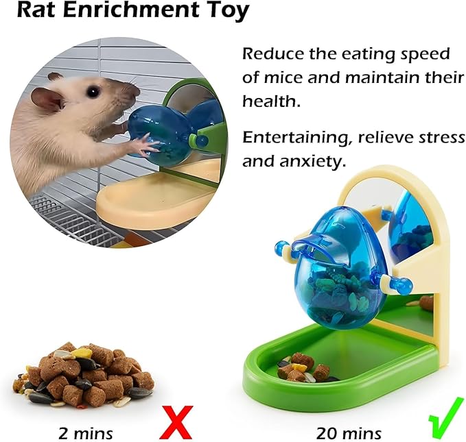 Rat Enrichment Toys - Interactive Foraging and Intelligence Growth Puzzle Games, Treat Dispensing Slow Feeder for Cage, Bird Toy for Parakeet Conure (2Pcs)