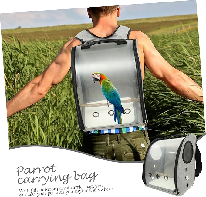 Milisten Portable Parrot Bag Wear-Resistant Bird Travel Carrier with Perch Breathable Design for Hiking Shopping and Travel Comfortable and Backpack for Birds