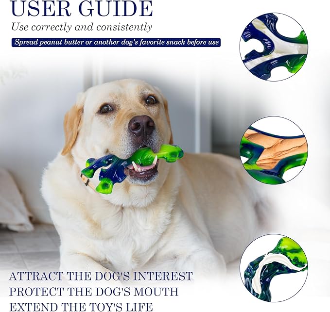 Frienhund 6-Pack Indestructible Dog Toys for Large Breed: Dog Toys for Aggressive Chewers, Durable Nylon Bone for Large Dogs, Dog, Peanut Butter Flavor