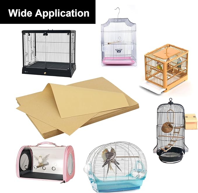 45 Pcs Bird cage Liner Paper, 11 x 17 inch Gravel Liner Paper for Bird Cage, Parrot Cage Sandpapers Cushion Pad Birdcage Liner Bedding Calcium Paper Special for Bird Cage in Sea Sand