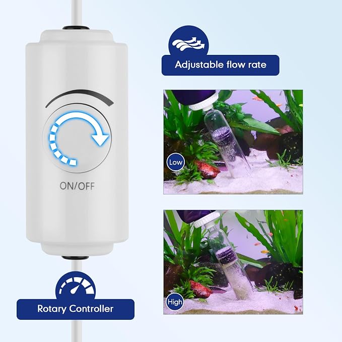 AQQA Fish Tank Cleaner,DC34W/600GPH Adjustable Flow Aquarium Gravel Vacuum | Multi-Filtration Purifies Water Electric Cleaning Kit for Water Change Water Circulation Wash Sand Gravel 110V-240V