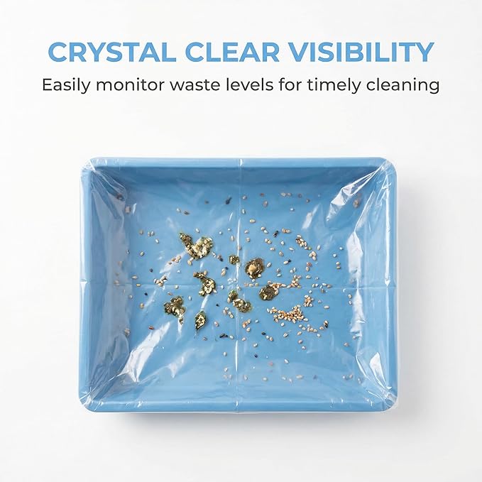 Universal Bird Cage Liners - 23X19 Inch Disposable Leak-Proof Elastic Edge Pet Cage Waste Bags for Most Bird Cages - 100 Pcs
