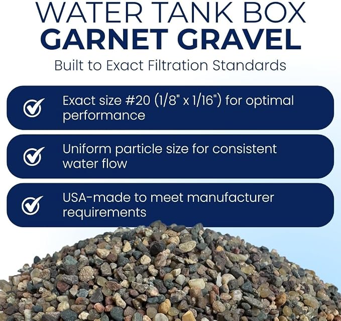 IPW Industries Inc - Water Softener Gravel - Garnet Filter Bed Media for Filter Tanks, Water Conditioners, Water Softeners and Backwashing (5 lbs)