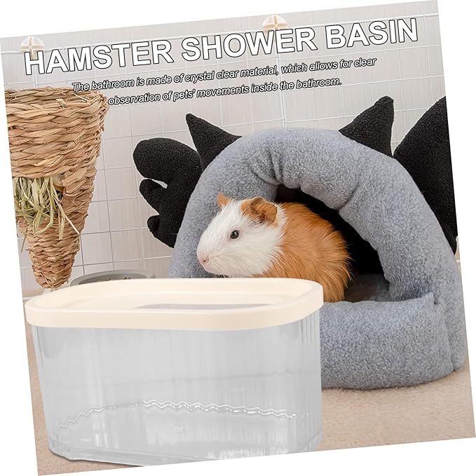 SUPVOX Hamster Dust Bath Container Easy Pet Bathtub Hamster Bathroom Chinchilla Sand Bath Bowl