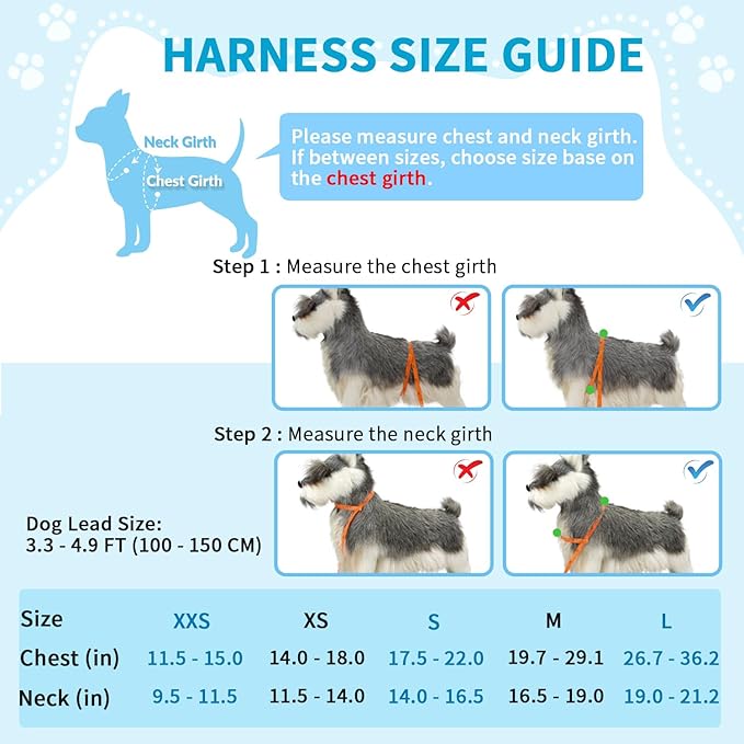 Lukovee No Pull Dog Harness and Leash Set, Soft Padded Small Dog Harness, Neck & Chest Adjustable Reflective Vest Puppy Harness with 4ft Lightweight Anti-Twist Dog Leash for Small Dogs (Orange, S)