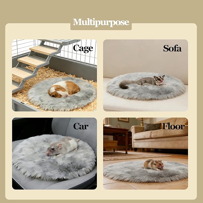 Guinea Pig Bed 4PCS Fleece Mats Hamster Cage Liner Washable Bedding Cage Accessories for Chinchilla Rat Hamster Squirrel Sugar Glider Ferret